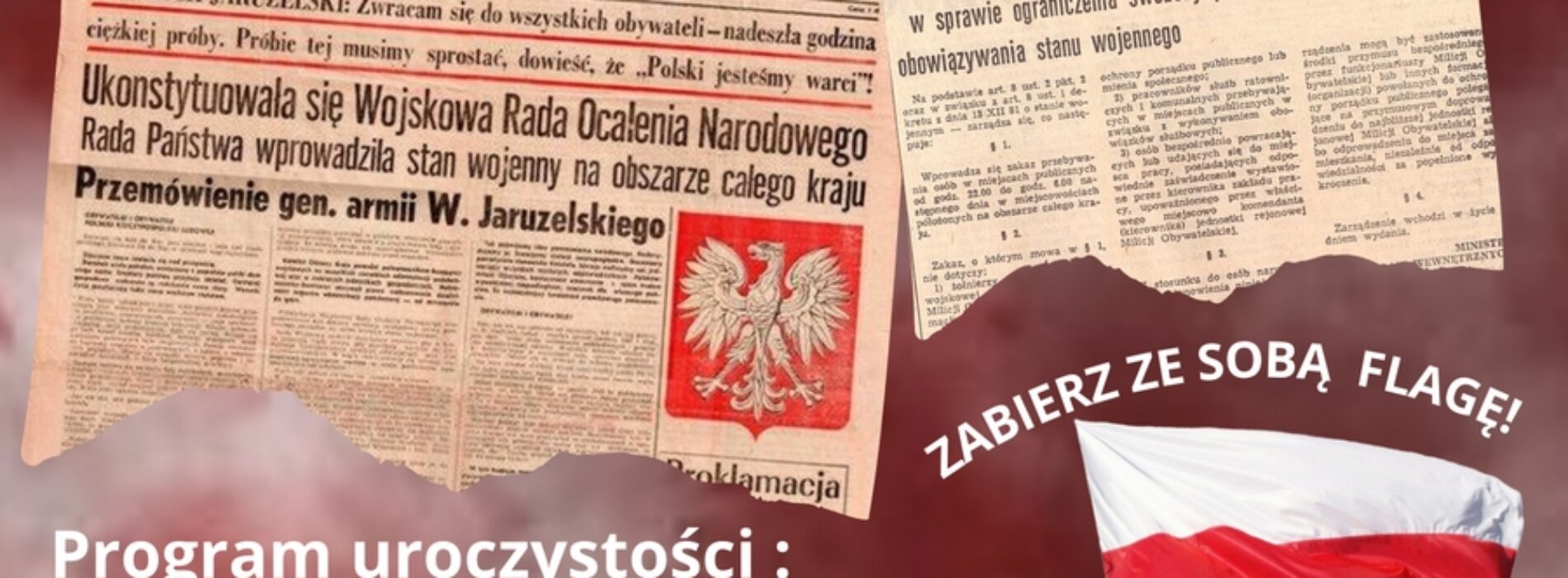 Program oławskich obchodów 40. rocznicy wprowadzenia stanu wojennego w Polsce